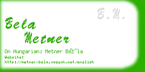 bela metner business card